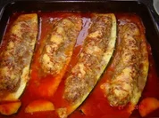 Überbackenes : gefüllte Zuccini - Rezept
