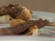 Presa vom Iberico-Schwein mit Pommery-Senf-Sauce und Gemüsekroketten a la Baudrexel - Rezept