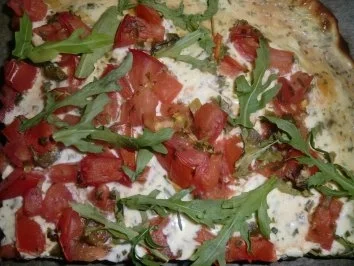Rezept: Tomatenkuchen mit Ruccola (Fettreduziert) Tomatenkuchen mit Ruccola (Fettreduziert) - Rezept