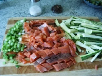 Rezept: Zuccini -Lachs -Nudeln Bild Nr. 3 Zuccini -Lachs -Nudeln - Rezept - Bild Nr. 3