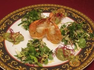 Wildkräutersalat mit gegrillten Riesengarnelen - Ocean´s Eleven - Rezept