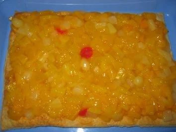 Schmand-Pfirsch-Blätterteigtorte - Rezept - Bild Nr. 2