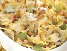 erster gang reginette gratiniert mit pilzen - Rezept