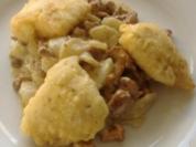 Rotbarschfilet in Tempura auf Schmorgurken-Pfifferlingsragout - Rezept