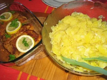 Rezept: Putenschnitzel mit Kartoffelsalat Bild Nr. 6 Putenschnitzel mit Kartoffelsalat - Rezept - Bild Nr. 6