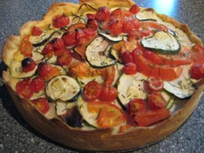 Tomaten-Zucchini Quiche - Rezept
