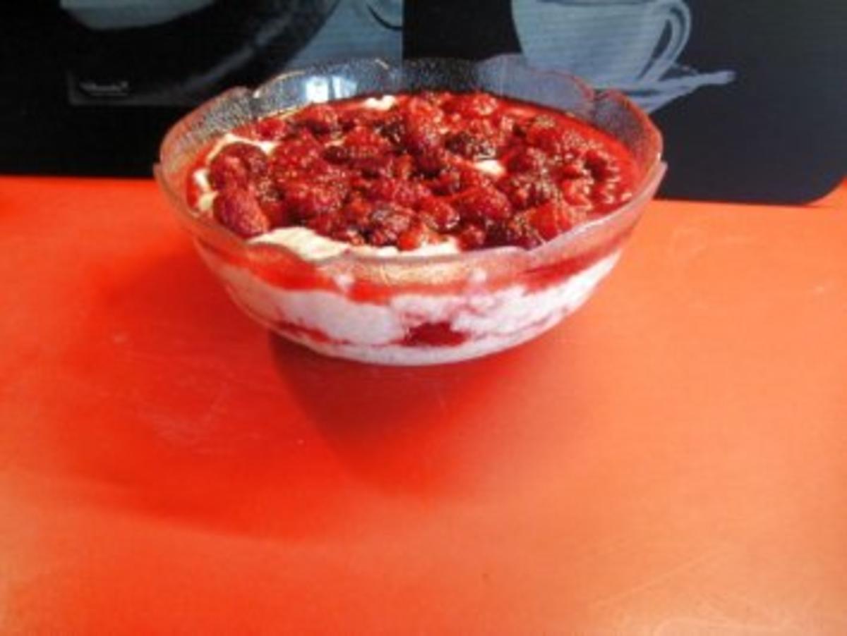 Milchreis mit in Rum eingelegten Himbeeren - Rezept