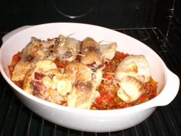 Rezept: Tilapia-Filetrollen auf mediterranen Gemüse zu Basmati-Reis Bild Nr. 3 Tilapia-Filetrollen auf mediterranen Gemüse zu Basmati-Reis - Rezept - Bild Nr. 3