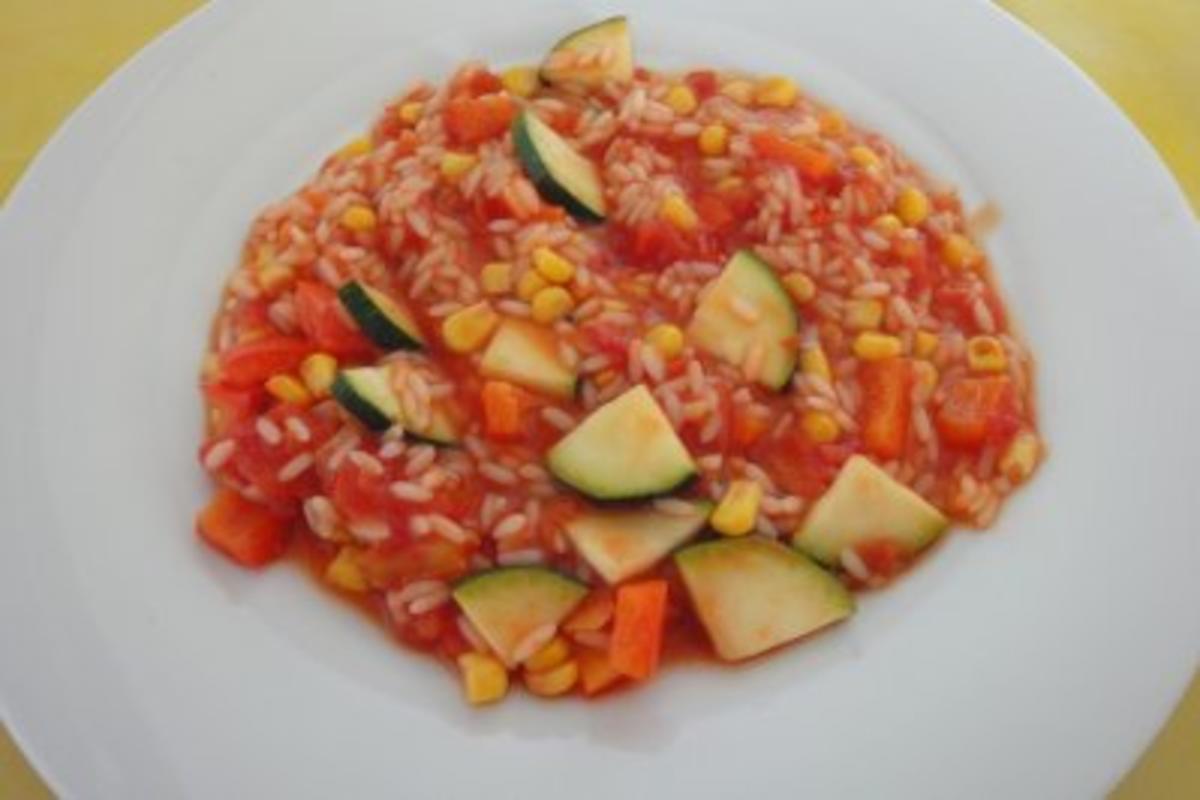 Tomatige Zucchini mit Reis - Rezept