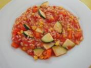 Tomatige Zucchini mit Reis - Rezept