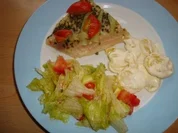 Pangasiusfilet mit Tomaten-Paprika -Koblauch - Rezept