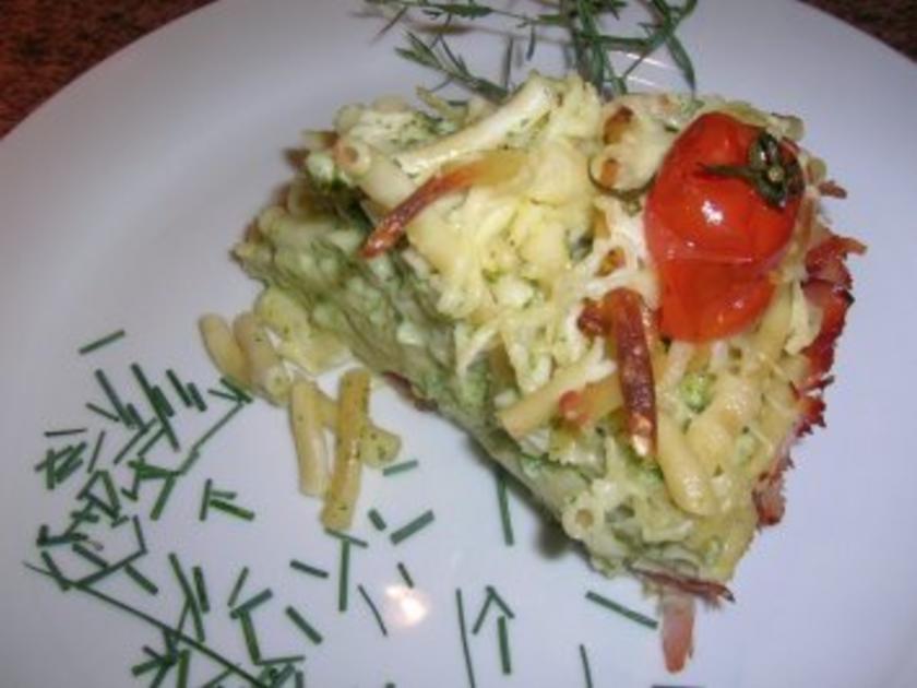 Schinken-Makkaroni-Torte mit geschmorten Kirschtomaten - Rezept ...