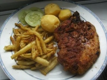 Rezept: Kotelett Salzkartoffeln und frische Kotelett Salzkartoffeln und frische - Rezept