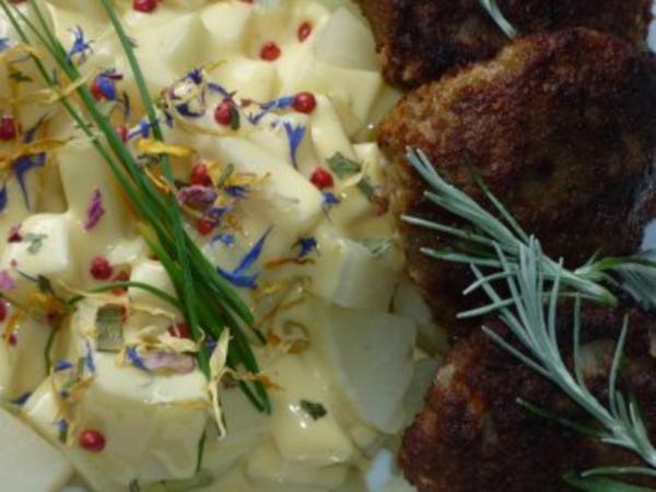 Currykraut Frikadellen zu Kohlrabi an Hollandaise mit Salzkartoffeln ...
