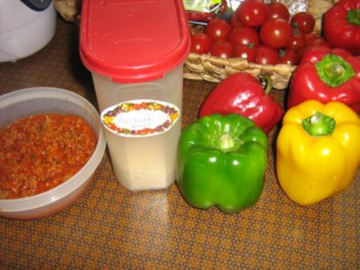 Paprika gefüllt mit Reis-Bolognese - Rezept - Bild Nr. 2