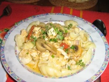 Rezept: Tilapia - Ragout mit Champignons und Nudeln Bild Nr. 2 Tilapia - Ragout mit Champignons und Nudeln - Rezept - Bild Nr. 2