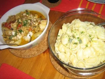 Rezept: Tilapia - Ragout mit Champignons und Nudeln Bild Nr. 5 Tilapia - Ragout mit Champignons und Nudeln - Rezept - Bild Nr. 5