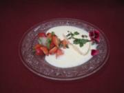 Erdbeer-Spargelsalat mit Parfait von der weißen Schokolade - Rezept