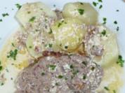 Gemüsehackbraten mit Röstzwiebeln - Rezept