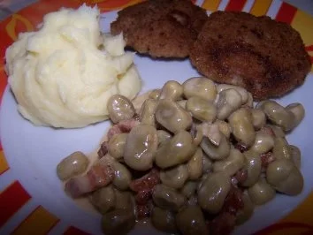 Rezept: Dicke Bohnen in Speck-Sahnesauce, geht ganz fix (Fotos) Bild Nr. 5 Dicke Bohnen in Speck-Sahnesauce, geht ganz fix (Fotos) - Rezept - Bild Nr. 5