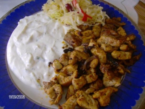 Zaziki Tamara (14) hat Gyros gebraten und Zaziki gemacht. - Rezept mit