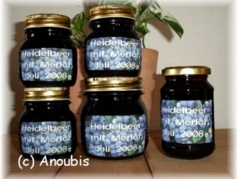 Brotaufstrich - Heidelbeerkonfitüre mit Merlot - Rezept