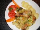 Hähnchenkeulen auf Curry-Wirsing.... - Rezept