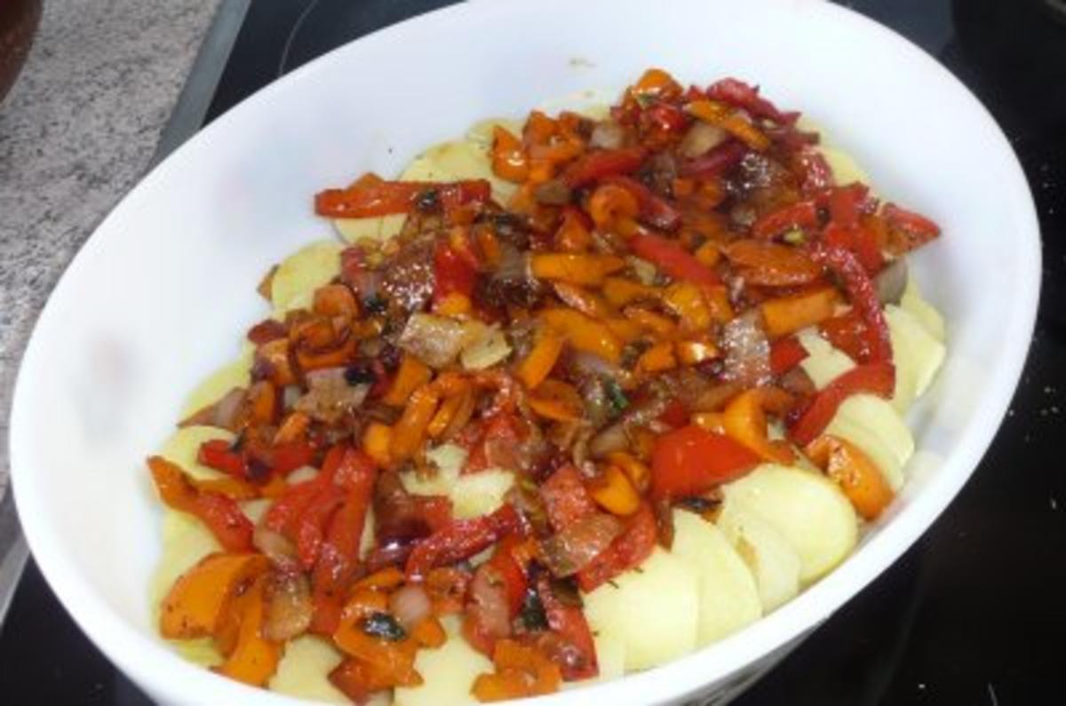 Auflauf:  mit Kartoffeln, Zucchini, Paprika und Mozzarella - Rezept - Bild Nr. 6