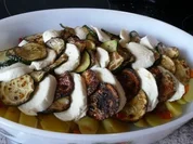 Auflauf:  mit Kartoffeln, Zucchini, Paprika und Mozzarella - Rezept