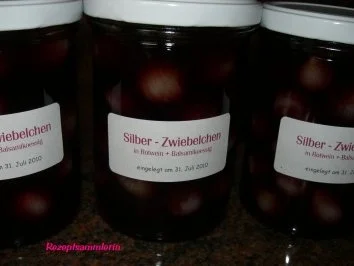 Gemüse:   SILBER - ZWIEBELCHEN   in Rotwein/Balsamiko - Rezept