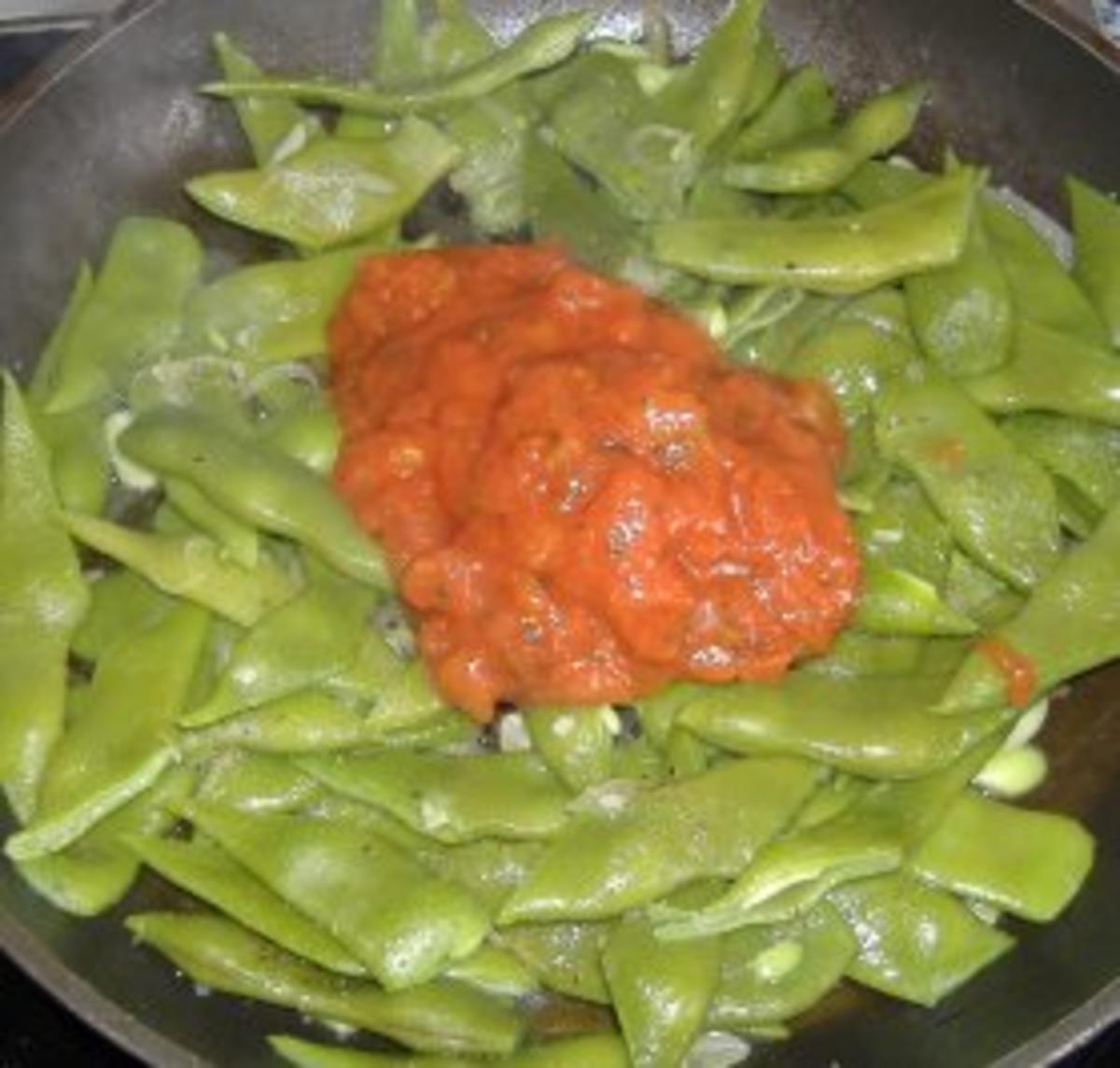 Mariniertes Ochsenfilet auf Bohnen-Tomatengemüse mit Senfsauce - Rezept - Bild Nr. 5