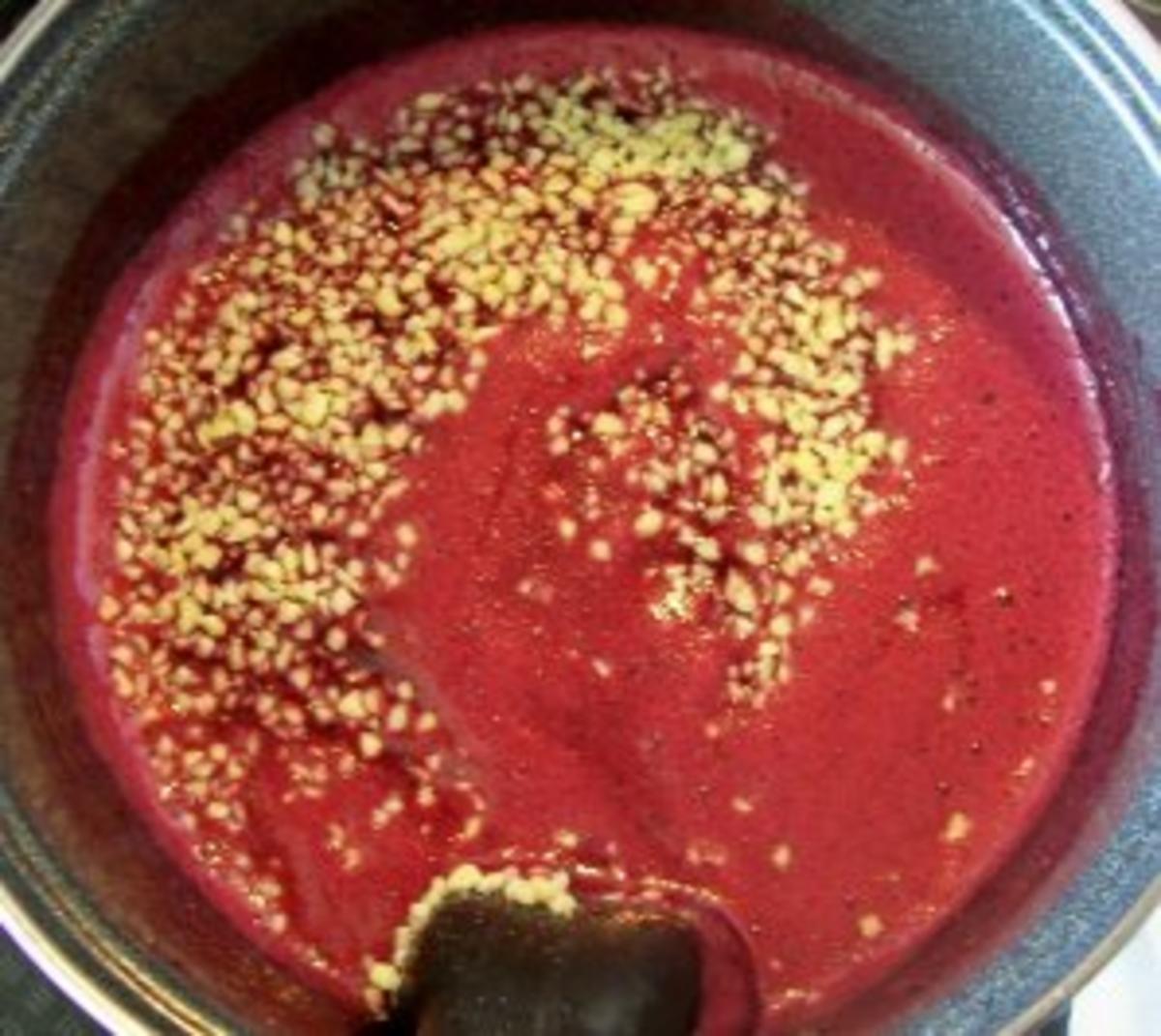 Einmachen: Blaubeer-Erdbeer - Marmelade mit Mandeln - Rezept - Bild Nr. 3