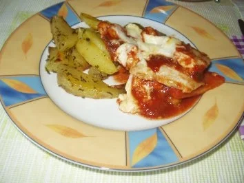 Rezept: Überbackene Putensteaks Überbackene Putensteaks - Rezept