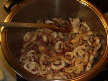 Pfannkuchen: Omelettes mit Champignons und Schinken - Rezept - Bild Nr. 4