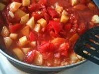 Tomaten-Kartoffelpfanne mit Merguez - Rezept - Bild Nr. 3