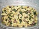 Nudelauflauf mit Geflügelleber und Spinat - Rezept