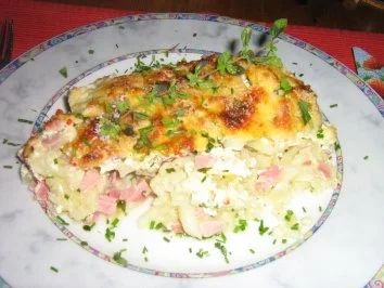 Rezept: Blumenkohlauflauf mit Kräutern und zweierlei Schinken Bild Nr. 7 Blumenkohlauflauf mit Kräutern und zweierlei Schinken - Rezept - Bild Nr. 7