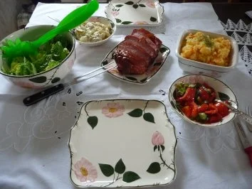 Rezept: Hauptgerichte - Gebackener Leberkäse mit Gemüse und gestampften Möhren-Kartoffelbrei Bild Nr. 2 Hauptgerichte - Gebackener Leberkäse mit Gemüse und gestampften Möhren-Kartoffelbrei - Rezept - Bild Nr. 2