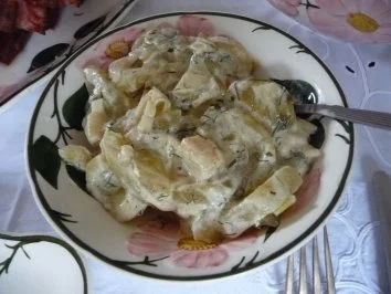 Rezept: Hauptgerichte - Gebackener Leberkäse mit Gemüse und gestampften Möhren-Kartoffelbrei Bild Nr. 5 Hauptgerichte - Gebackener Leberkäse mit Gemüse und gestampften Möhren-Kartoffelbrei - Rezept - Bild Nr. 5