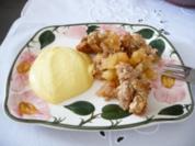 Dessert : Apfel-Crumble mit Eierlikörcreme - Rezept
