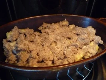 Dessert : Apfel-Crumble mit Eierlikörcreme - Rezept - Bild Nr. 3