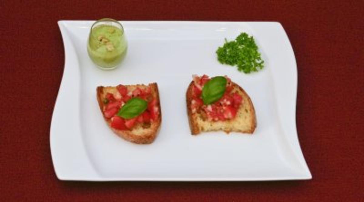 Bruschetta italiano, dazu eine kalte grüne Gazpacho (Daniel Küblblöck) - Rezept