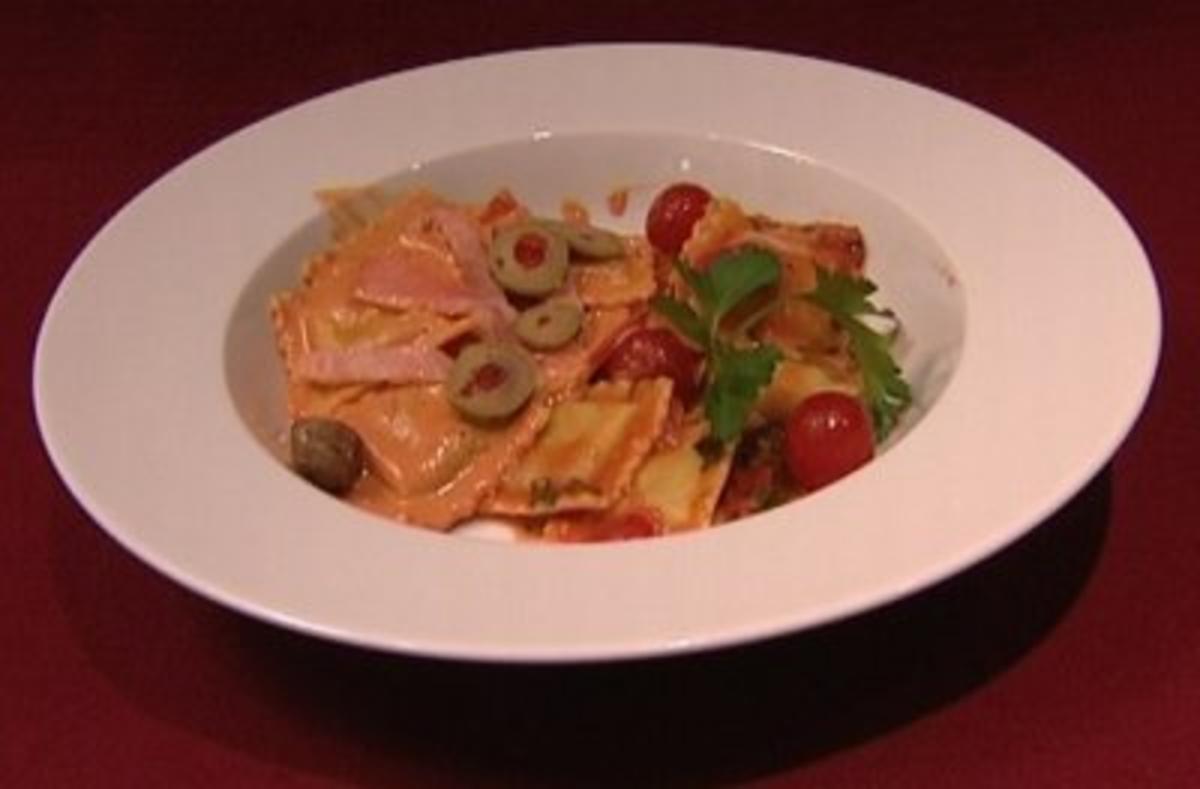 Ricotta-Spinat-Pasta mit Cocktail-Tomatensoße und Mascarpone-Tomatensoße (Elmar Hörig) - Rezept