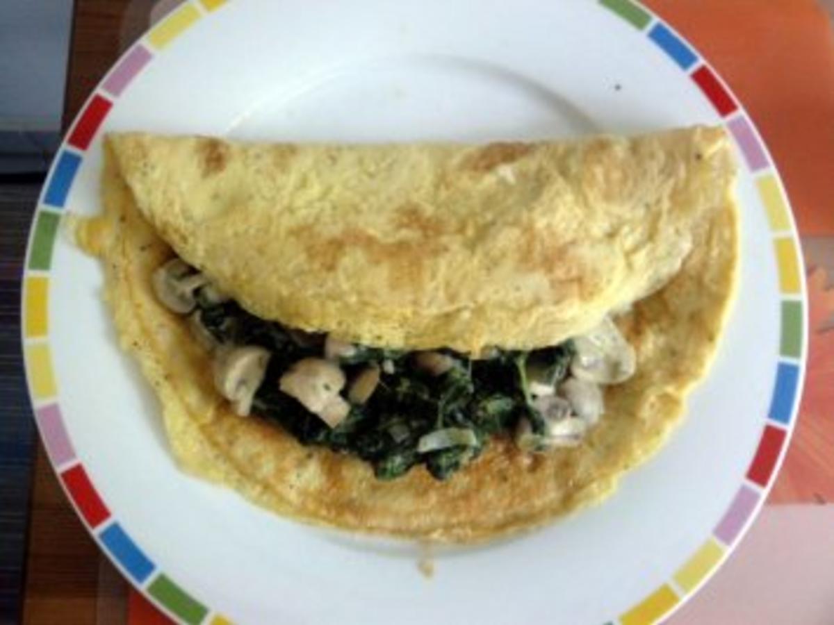 Pilz-Spinat-Omelette - Rezept mit Bild - kochbar.de