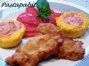 Kalbsschnitzel mit geschmolzenen Tomaten und Polentamuffins - Rezept