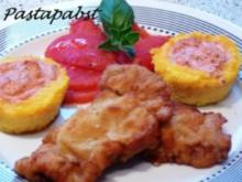 Kalbsschnitzel mit geschmolzenen Tomaten und Polentamuffins - Rezept