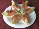 Fingerfood 1 : Melone mit Schinken - Rezept