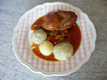 Rezept: Geflügel - Hähnchen mit ´nem Kloß-Trio Geflügel - Hähnchen mit ´nem Kloß-Trio - Rezept