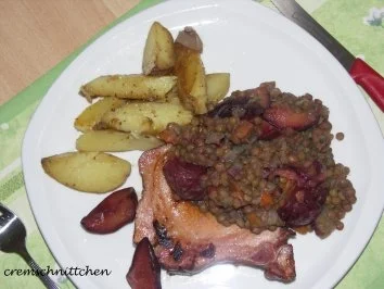 Kassler mit Linsengemüse - Rezept