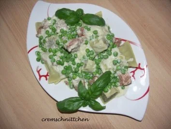 Rezept: Maultaschen mit Erbsen und Thunfisch Maultaschen mit Erbsen und Thunfisch - Rezept